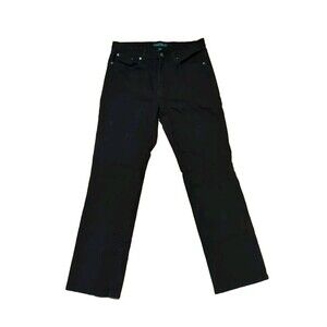 Ralph Lauren LRL Jeans Co Womens Size 12 Black Classic Straight Leg Stretch